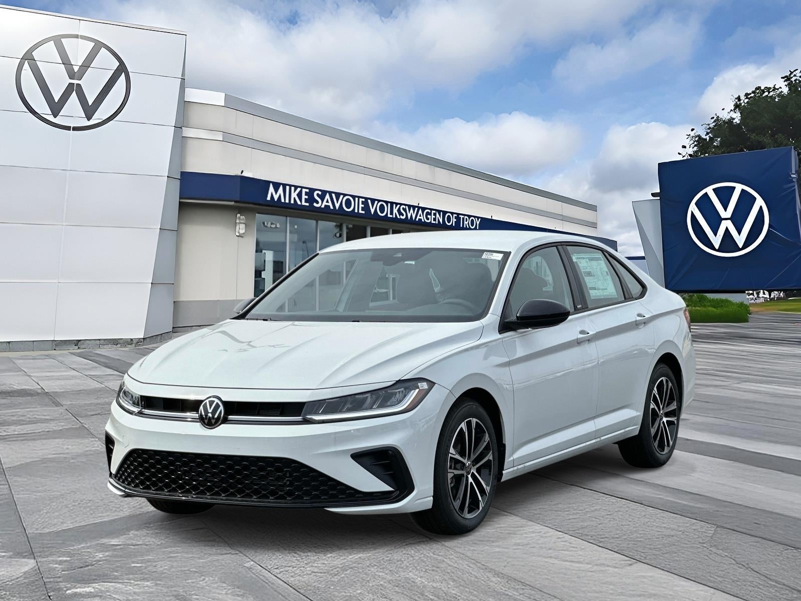 2026 Volkswagen Jetta Sport Auto in Pure White — front three-quarter view